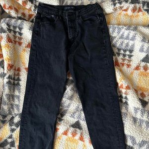 High Rise Straight Black Jeans